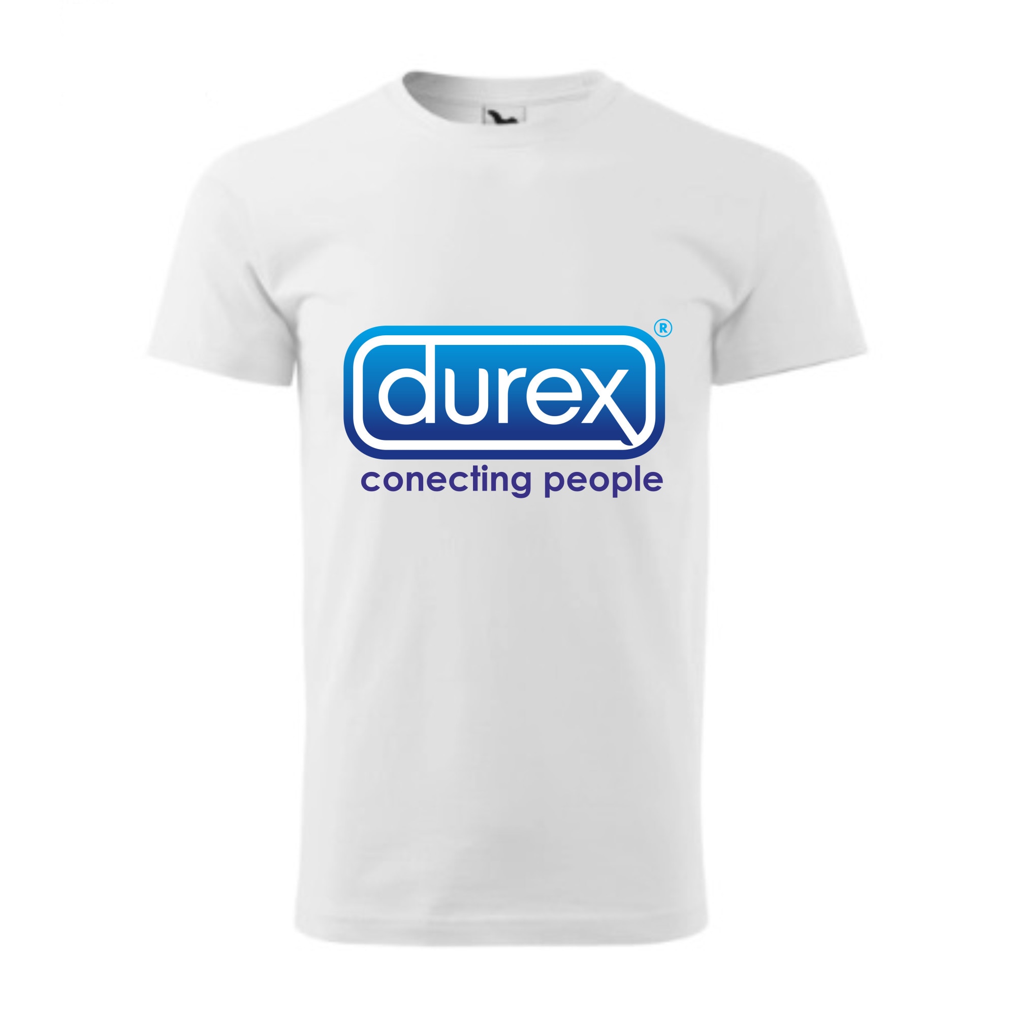 Tricou basic barbati personalizat, Adler, bumbac, alb , M Durex- conecting people