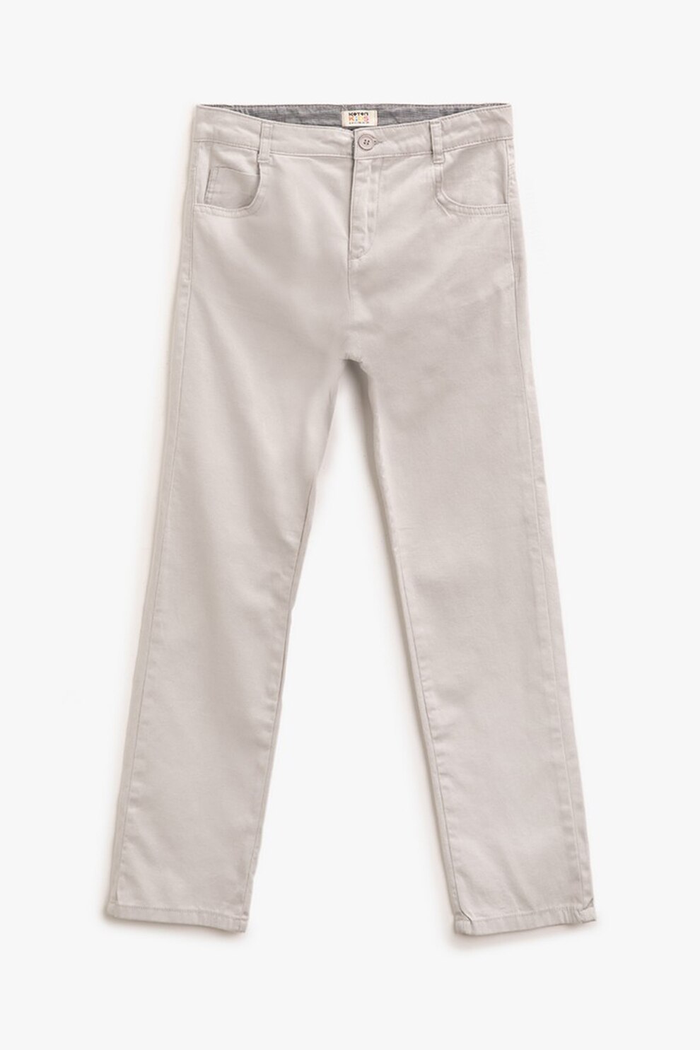 KOTON, Pantaloni drepti, baieti, cu 5 buzunare, Gri deschis