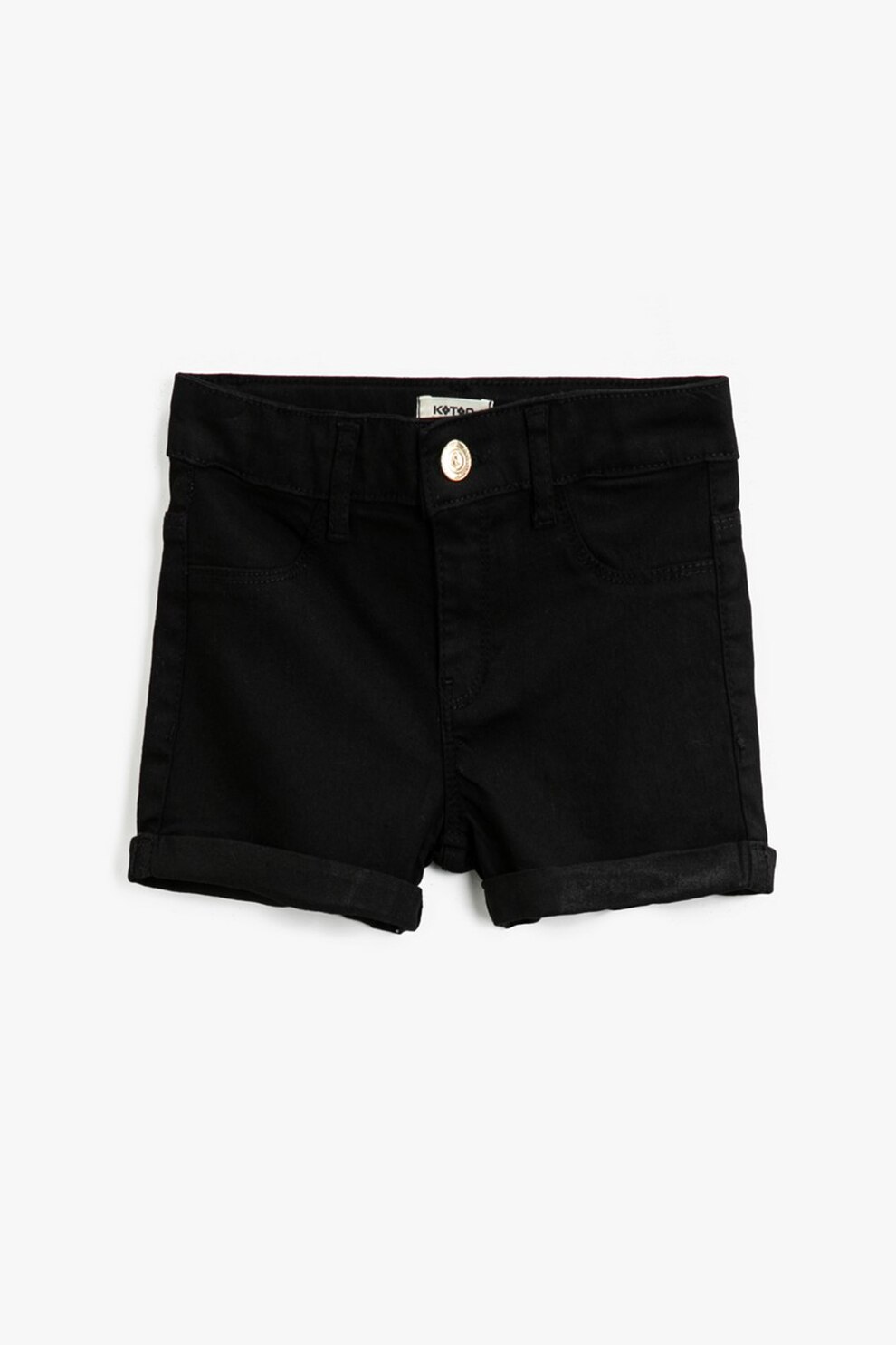 KOTON, Pantaloni scurti de denim cu aspect decolorat, Negru