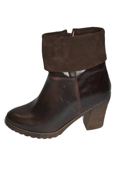 Cizme dama, scurte, piele naturala, guler piele intoarsa Modin, Maro, 36