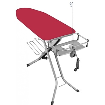 Masa de calcat EUROGOLD Professional Red 1760 , cu suport pentru statia de calcat, suport pentru rufe, priza si suport pentru cablul de alimentare, 130 x 48 cm Masa de calcat EUROGOLD Professional Red 1760 , cu suport pentru statia de calcat, suport pentru rufe, priza si suport pentru cablul de alimentare, 130 x 48 cm