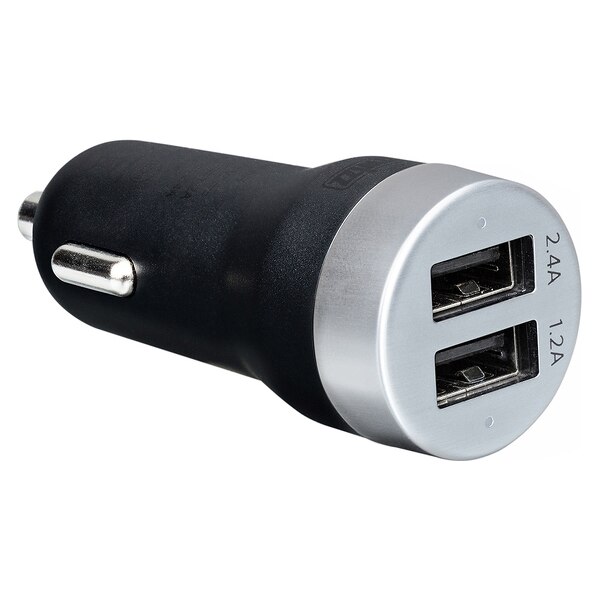 Incarcator auto universal Artwizz CarPlug, dual USB, Black/Aluminiu