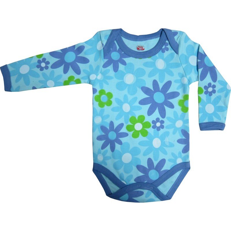 Body bebe, maneca lunga, Flori