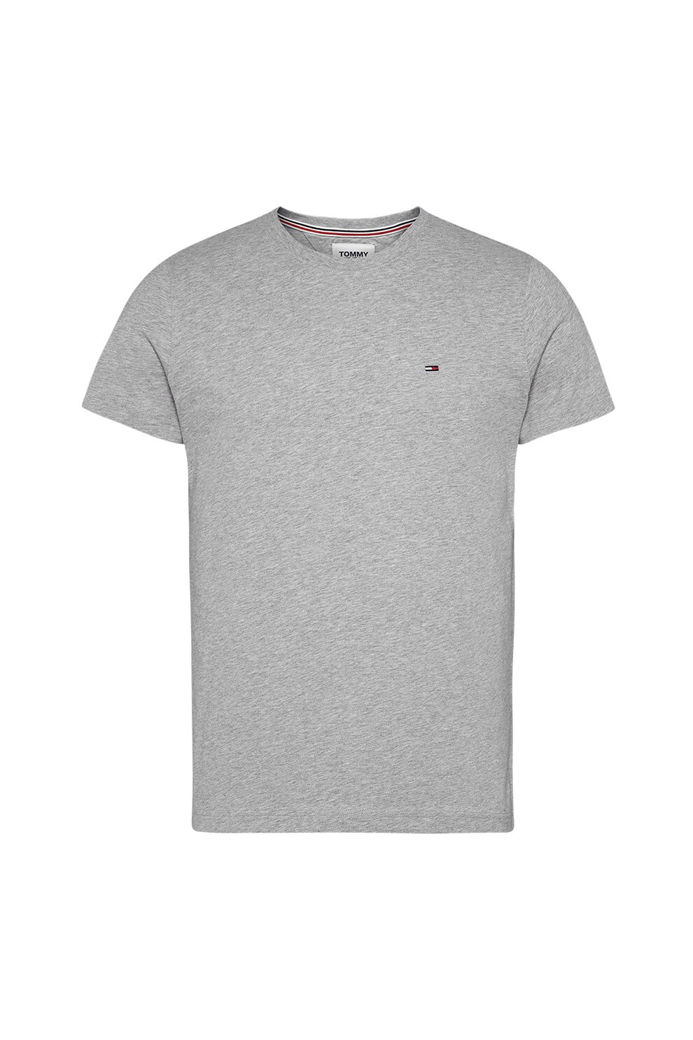 Tommy Jeans, Tricou slim fit de bumbac, Gri melange, L