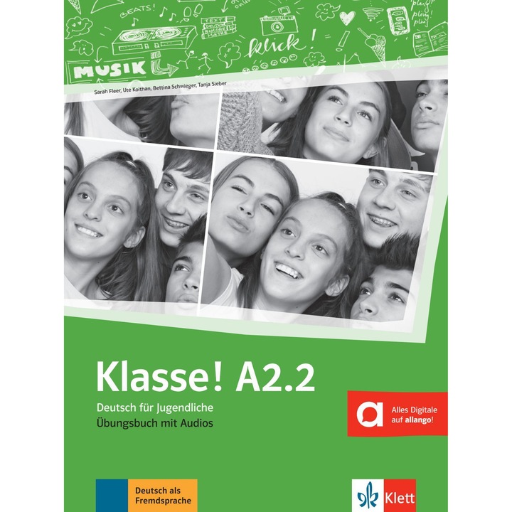 Klasse! A2.2, Übungsbuch mit Audios. Cover Klett Augmented Sarah Fleer, Ute Koithan, Tanja Mayr-Sieber, Bettina Schwieger