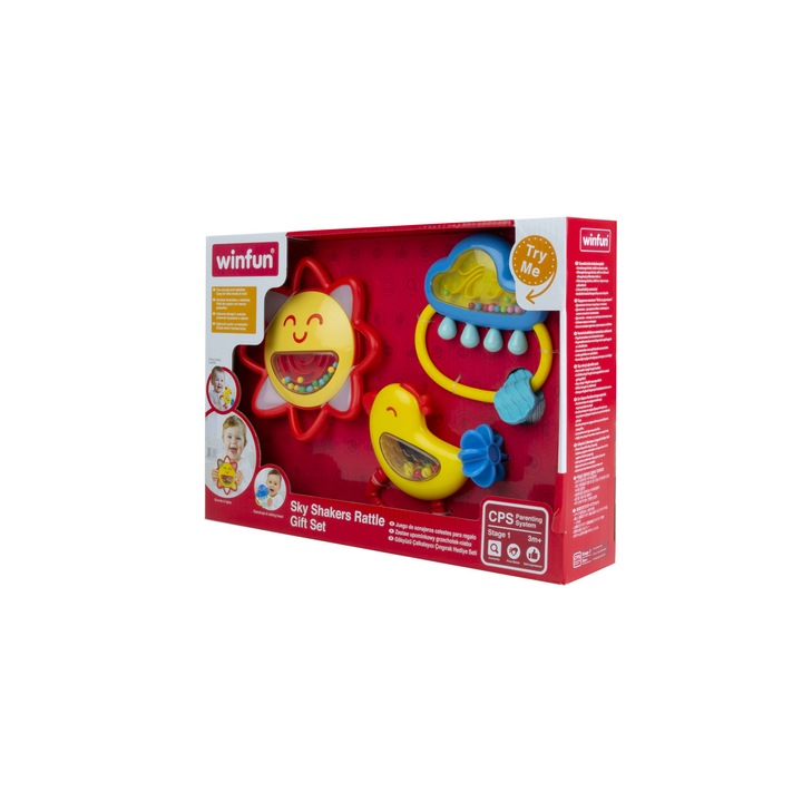 3 csörgő játék készlet, csecsemőknek, Winfun, 3031