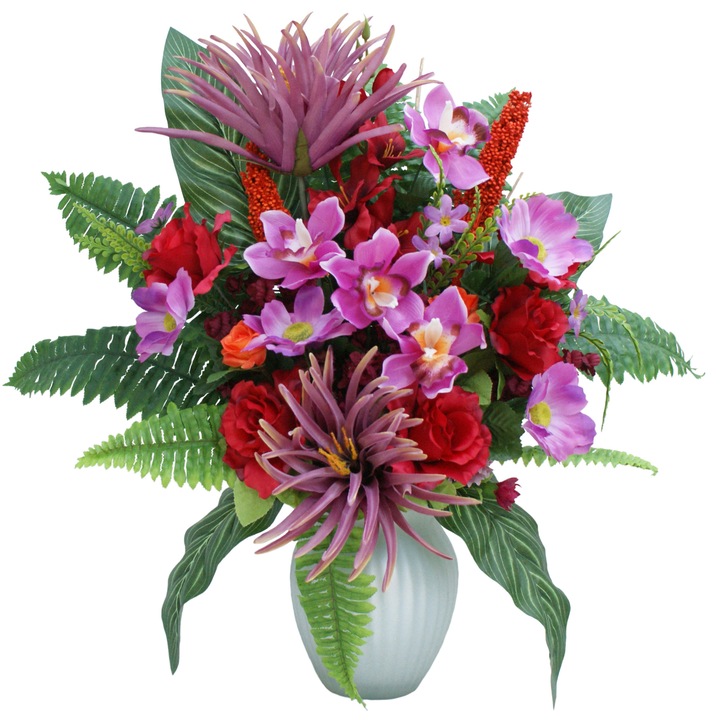 Aranjament cu flori artificiale BeatrixArt, Incantare, 65x35x59 cm