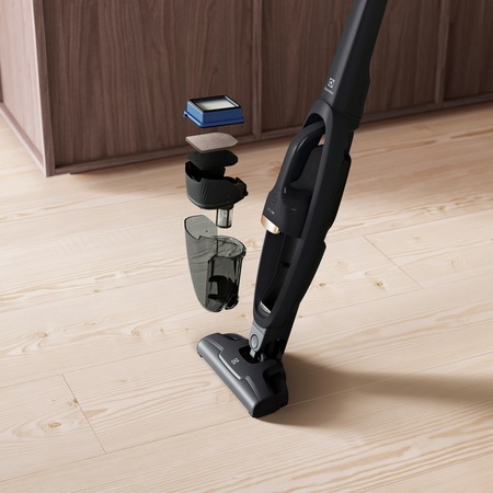 Aspirator vertical 2in1 Electrolux Well Q6 WQ61-42GG, 37W, 18V HD, Li-Ion, 2 trepte de putere, Gri
