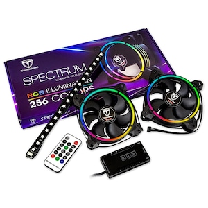Комплект вентилатори и LED лента Trendsonic, Spectrum ARGB 256C, черен