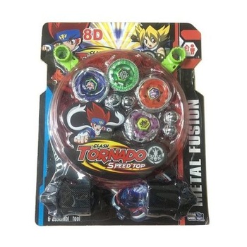 Jucarie titirez tip BeyBlade Tornado Speed Top, 4 titireze, 2 dispozitive lansare, material plastic cu metal, multicolor, + 3 ani Jucarie titirez tip BeyBlade Tornado Speed Top, 4 titireze, 2 dispozitive lansare, material plastic cu metal, multicolor, + 3 ani