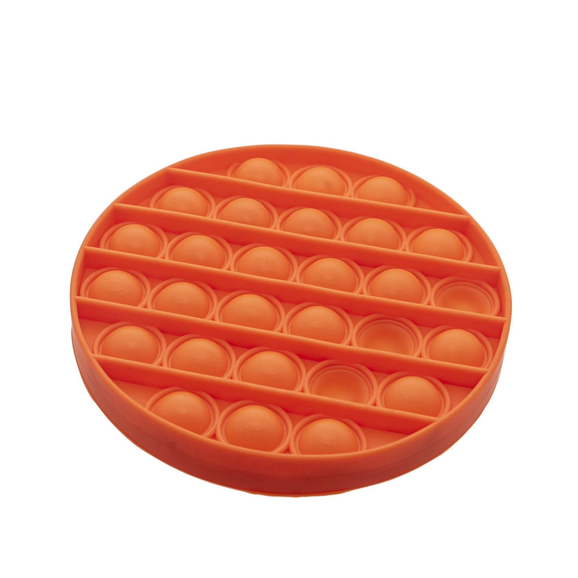 Jucarie senzoriala antistres, Pop It Now, Push Bubble, portocaliu, 12.5 cm