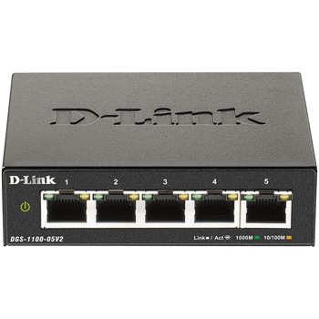 Switch D-Link DGS-1100-05V2, 5 ports Gigabit Switch D-Link DGS-1100-05V2, 5 ports Gigabit