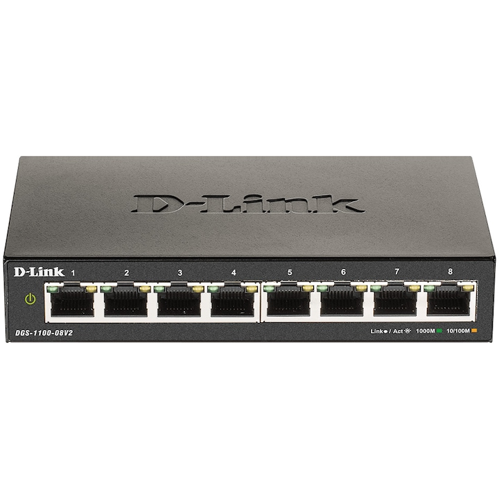 D-Link DGS-1100-08V2 Switch, 8 port, Gigabit