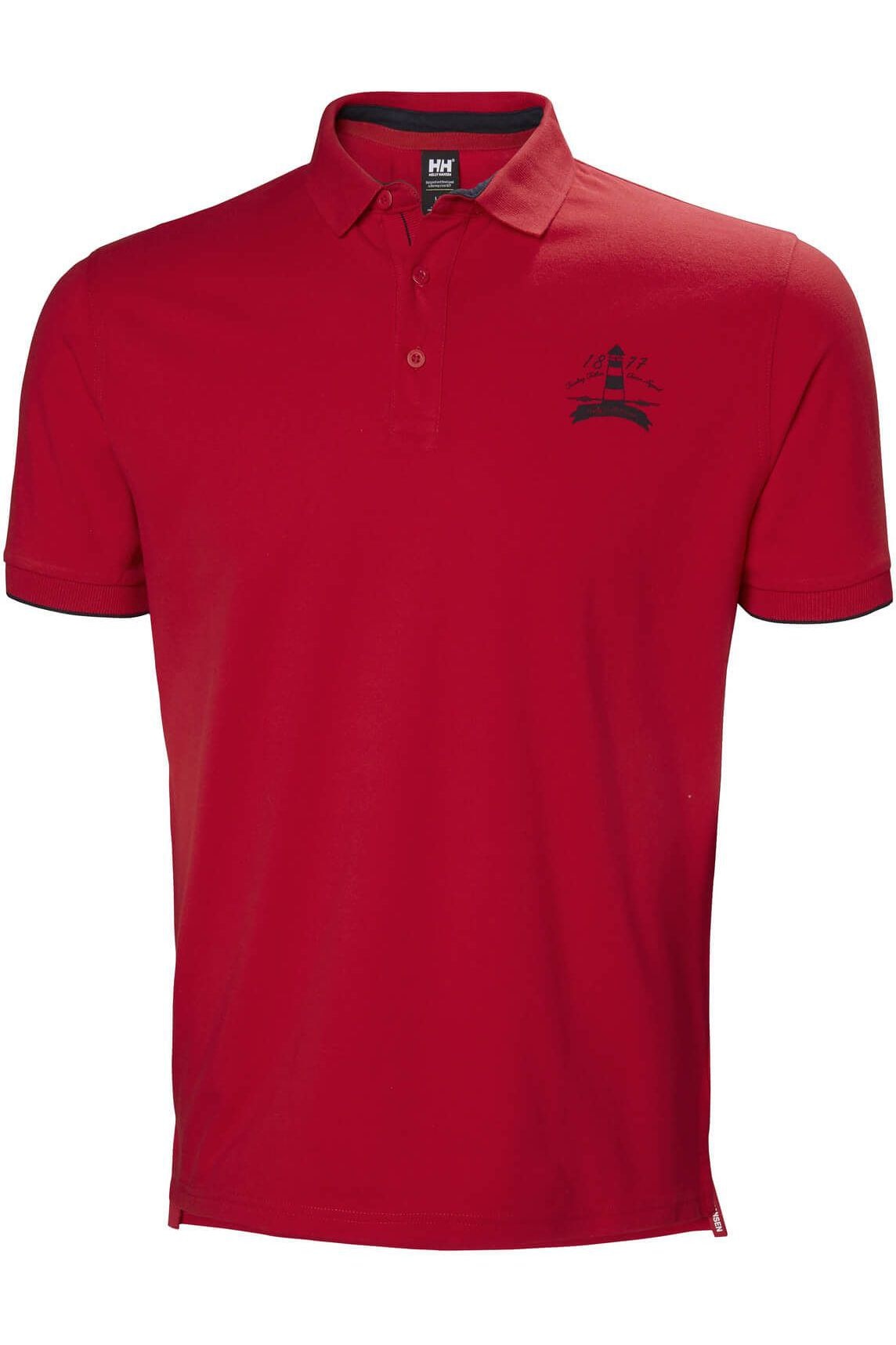 Tricou cu guler pentru barbati, Helly Hansen Marstrand Polo, Rosu