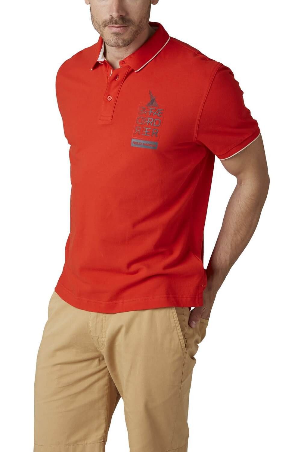 Tricou cu guler pentru barbati, Helly Hansen Faerder Polo, Rosu
