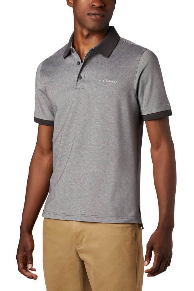 Tricou cu guler pentru barbati, Columbia Cove Dome Butte Solid Pique Polo, Gri