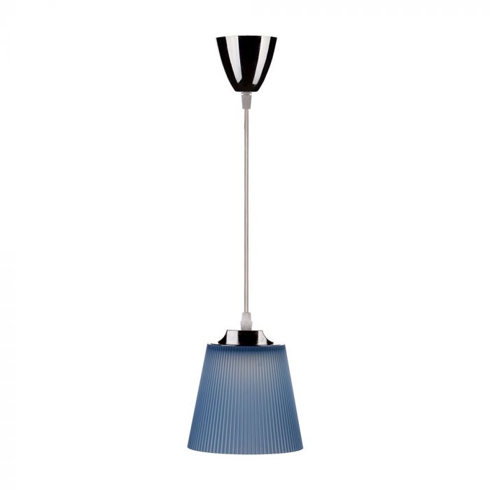 Pendul LED integrat V-TAC 8506, 7W, 360 lm, lumina alba naturala (4000K), IP20, 124.1 cm, Crom/Albastru