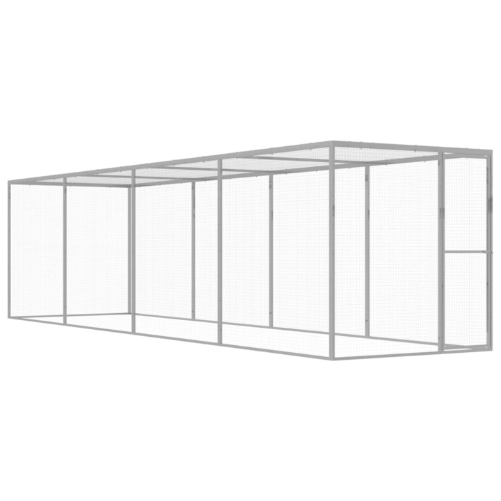 Клетка за котки vidaXL, 6x1,5x1,5 м, поцинкована стомана 146359
