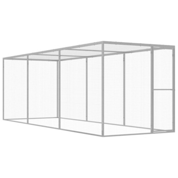 Cusca pentru pisici vidaXL, Otel galvanizat, 4.5 x 1.5 x 1.5 m, Argintiu Cusca pentru pisici vidaXL, Otel galvanizat, 4.5 x 1.5 x 1.5 m, Argintiu