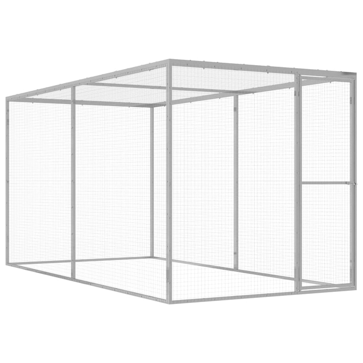 Клетка за животни Zakito Europe, поцинкована стомана, 3x1.5x1.5m, сребриста