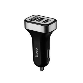 Incarcator Auto Hoco, Z3 Digital Display, 2 x USB, Negru Incarcator Auto Hoco, Z3 Digital Display, 2 x USB, Negru