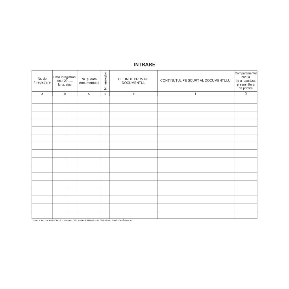 Registru intrare - iesire, A4, hartie offset, 100 file/carnet 3 carnete/set