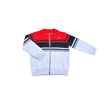Cardigan Guess, pentru baieti, in dungi, gri/negru/rosu Cardigan Guess, pentru baieti, in dungi, gri/negru/rosu