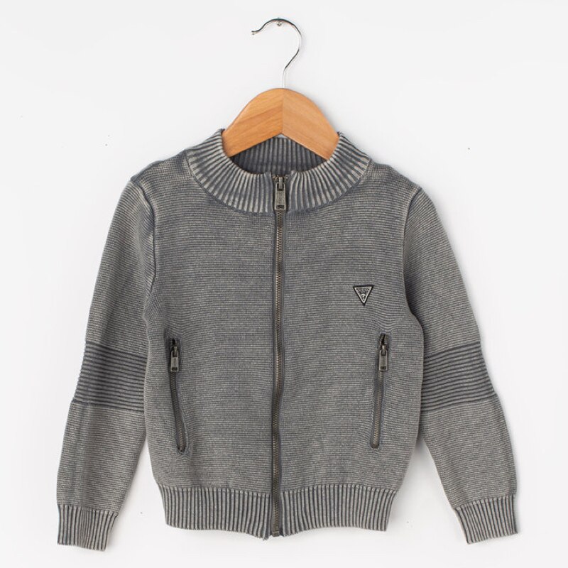 Cardigan Guess pentru baieti, gri, aspect tricotat