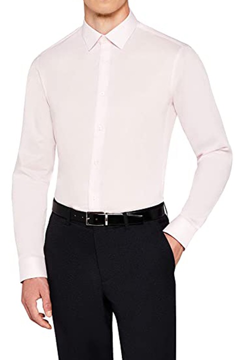 Cămașă bărbați Găsește, Model montat, Bumbac, Trandafiriu deschis