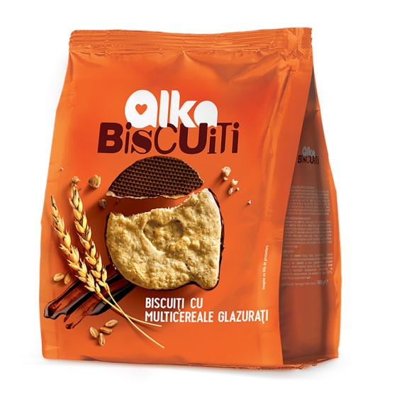 Biscuiti multicereale glazurati Alka 180g