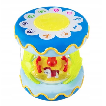 Jucarie interactiva bebelusi, Zola, cu sunete si lumini, albastra, carusel, 18 luni + Jucarie interactiva bebelusi, Zola, cu sunete si lumini, albastra, carusel, 18 luni +
