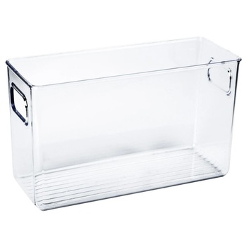Organizator pentru frigider, Zola, transparent, cu manere, 24x8x15cm Organizator pentru frigider, Zola, transparent, cu manere, 24x8x15cm