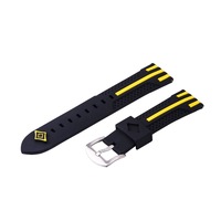 curea de silicon 22mm pentru ceas samsung galaxy watch 3 45mm galaxy watch 46mm gear s3 frontier huawei watch gt  gt 2 negru cu galben imagen 34_0_
0