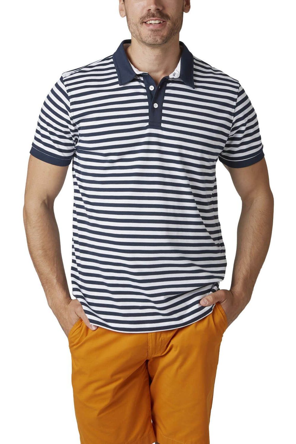 Tricou cu guler pentru barbati, Helly Hansen Fjord Polo, Alb/Albastru
