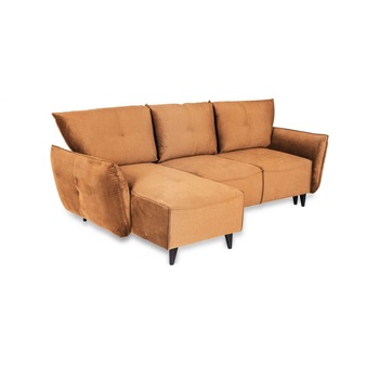 Canapea-Coltar Royal Home, Lukke, extensibila, 3 locuri, Rosu Somon,242x147x93 cm Canapea-Coltar Royal Home, Lukke, extensibila, 3 locuri, Rosu Somon,242x147x93 cm