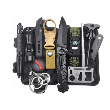 Kit Supravietuire turistic, multifunctional,12 piese Kit Supravietuire turistic, multifunctional,12 piese
