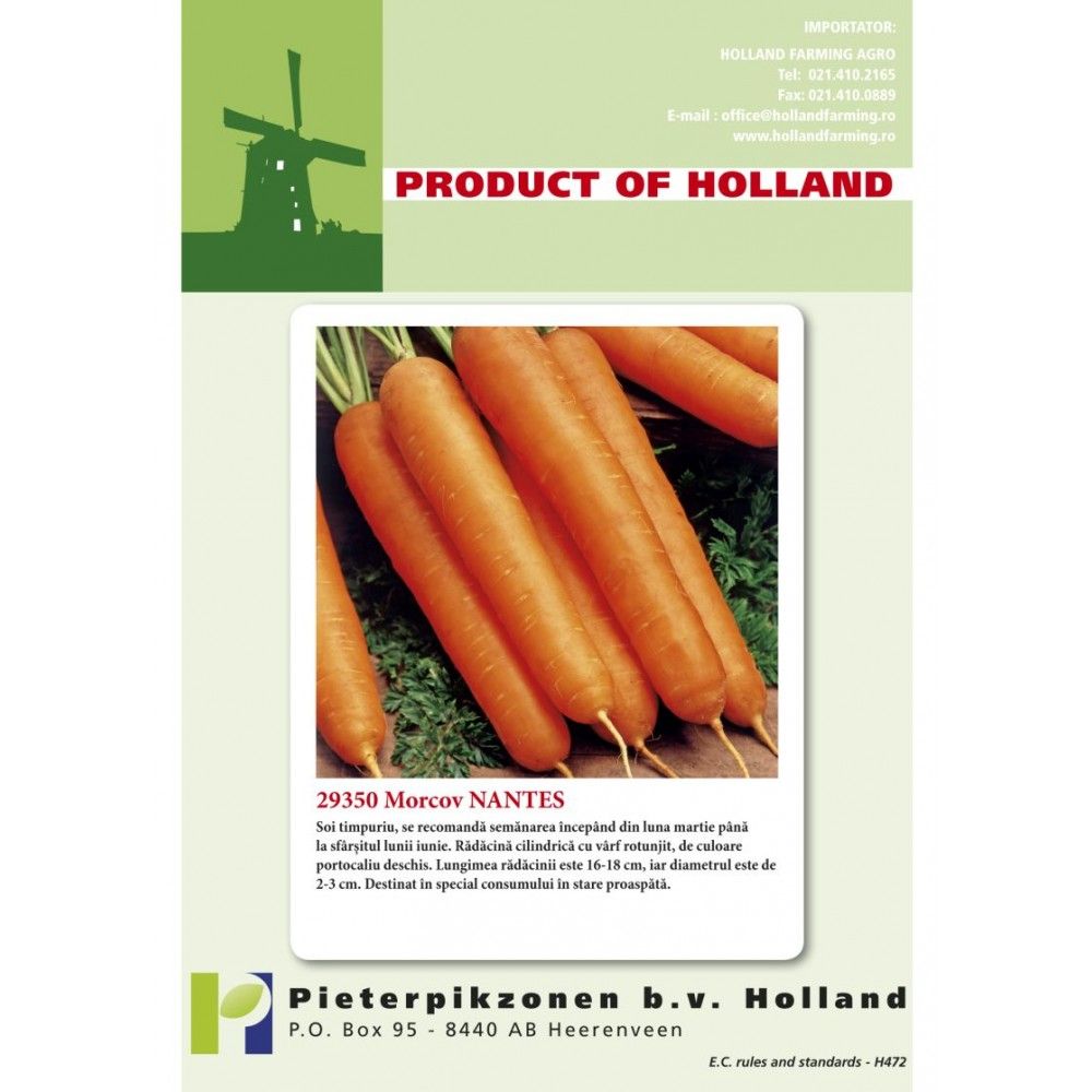 Seminte morcov Nantes, plic 50 grame