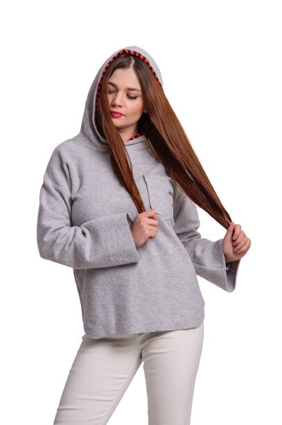 Hanorac Kotton Steff Boutique, Gri antracit, 36