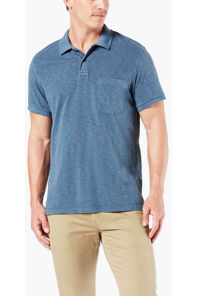 Tricou cu guler pentru barbati, Dockers Alpha Polo, Albastru