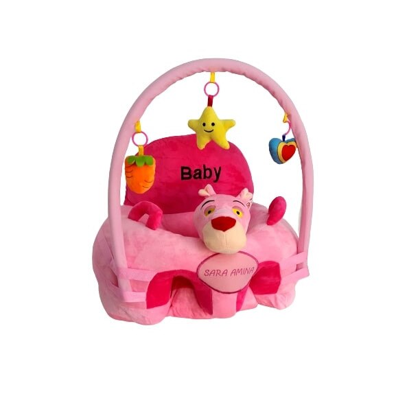 Fotoliu pentru bebelusi cu arcada PERSONALIZAT - Pantera Roz, Best Toys