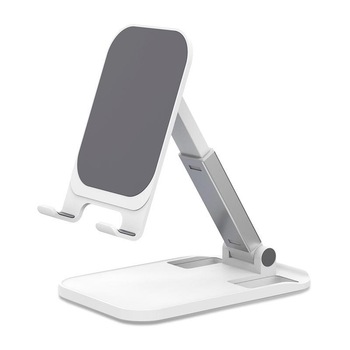Suport universal pentru telefon sau tableta, cu multiple reglaje, pentru masa sau birou, alb Suport universal pentru telefon sau tableta, cu multiple reglaje, pentru masa sau birou, alb