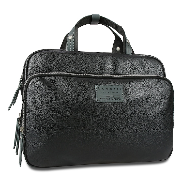 Fekete 13 inch laptop táska, Bugatti Motto D. modell férfiaknak