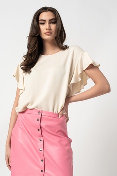 Vila, Bluza cu maneci cu volane Fanza, Crem Vila, Bluza cu maneci cu volane Fanza, Crem