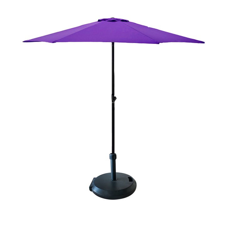 Umbrela soare 300cm culoare mov cu suport rotund 35kg