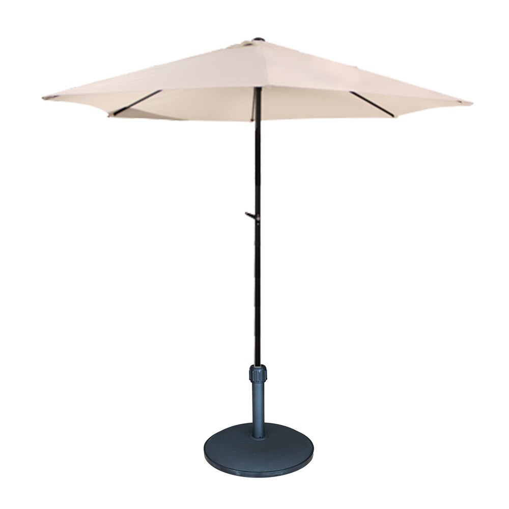 Umbrela soare 300cm bej cu mecanizm rabatare bej si suport rotund 25kg neagra