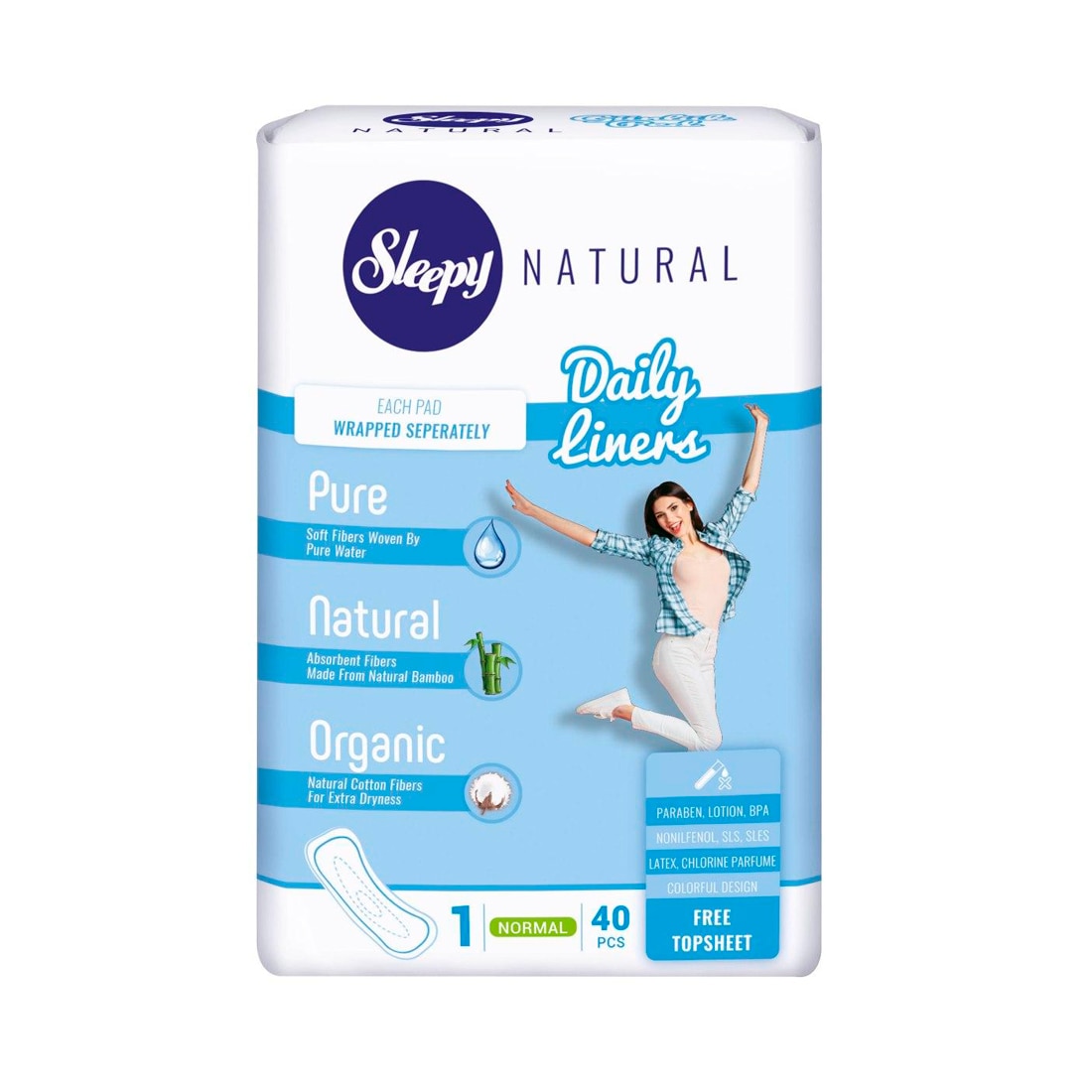 Absorbante Sleepy Natural Daily Normal 40 buc