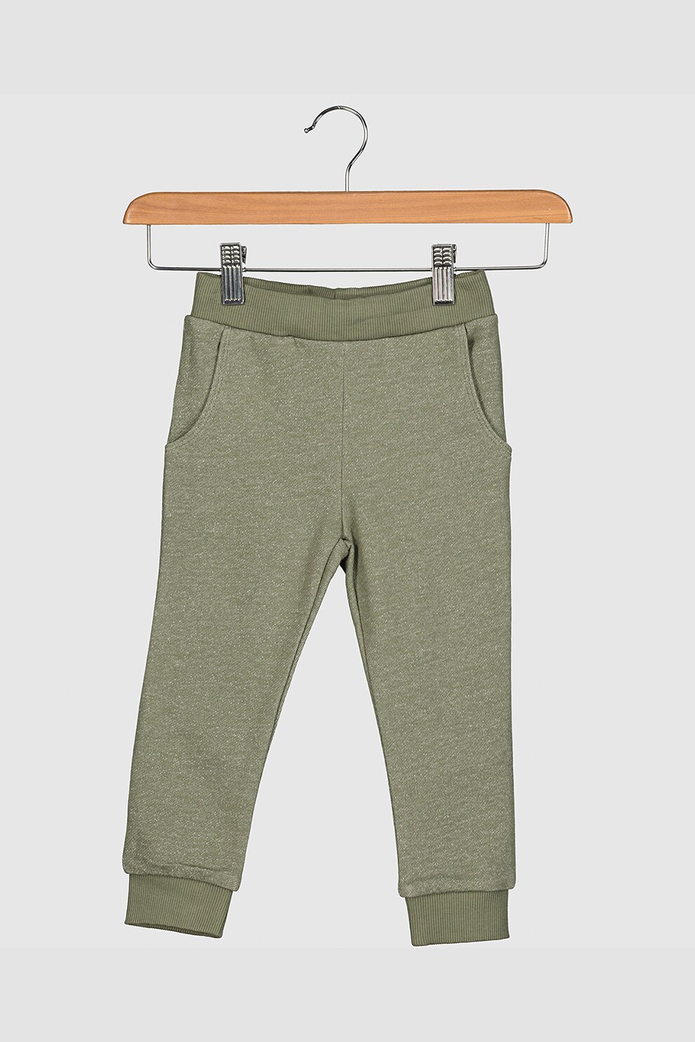NAME IT, Pantaloni sport din amestec de bumbac organic, Verde militar, 92 CM
