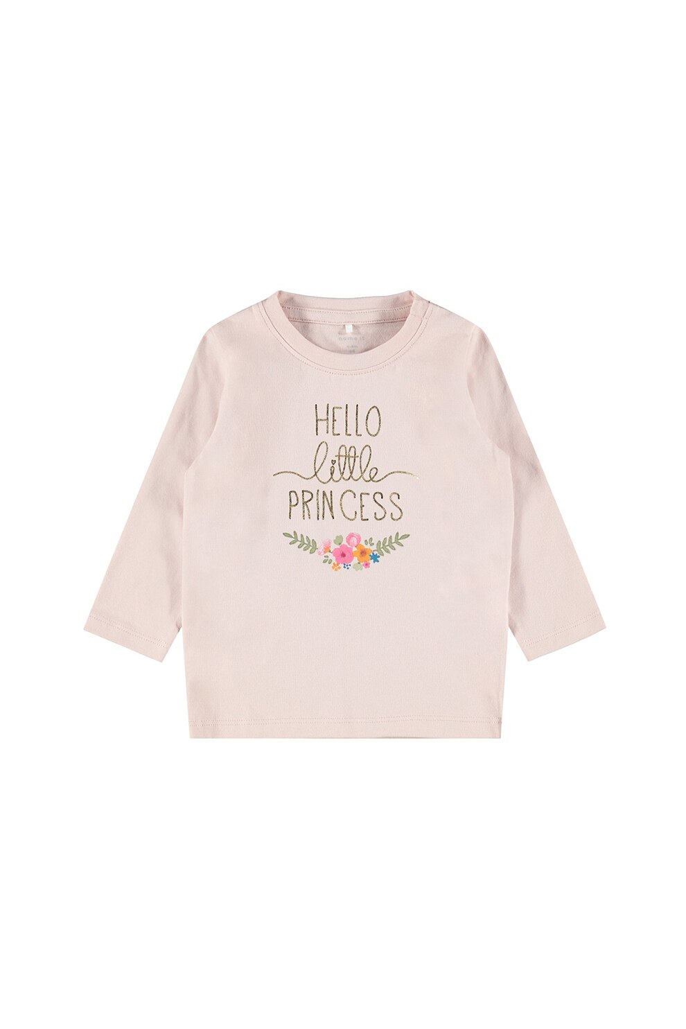 NAME IT, Bluza cu imprimeu text, Roz pal/Verde