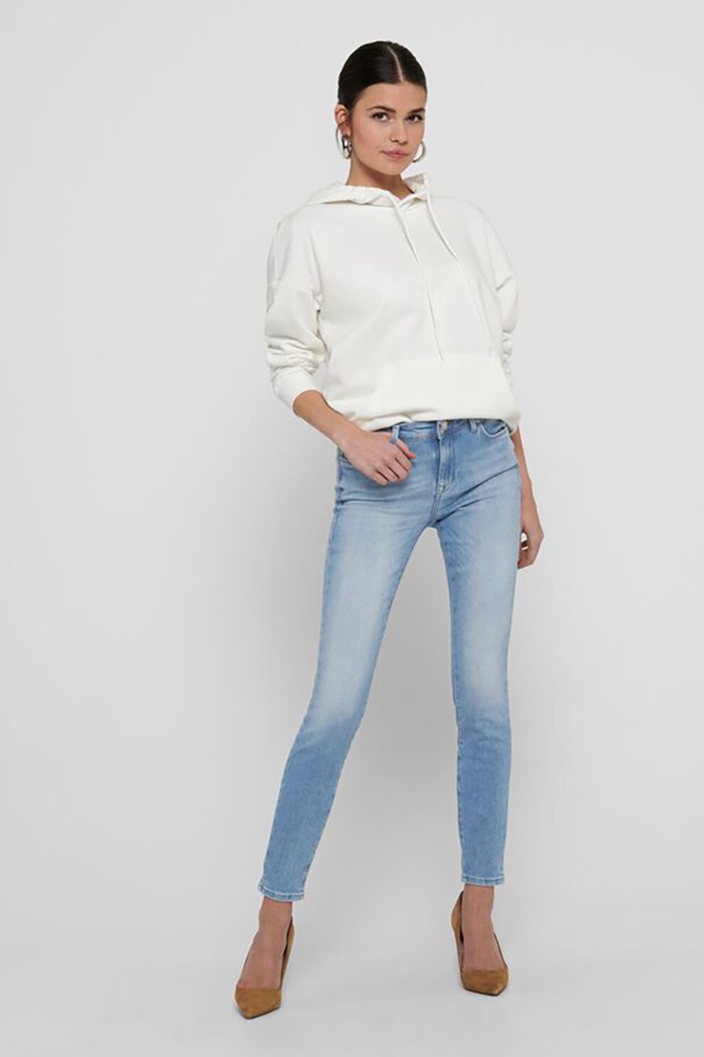 Only, Blugi crop skinny, Albastru deschis