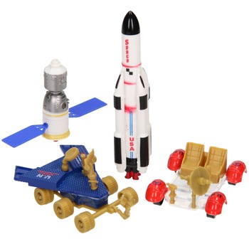Set 4 figurine din metal si plastic, Vehicule spatiale Set 4 figurine din metal si plastic, Vehicule spatiale